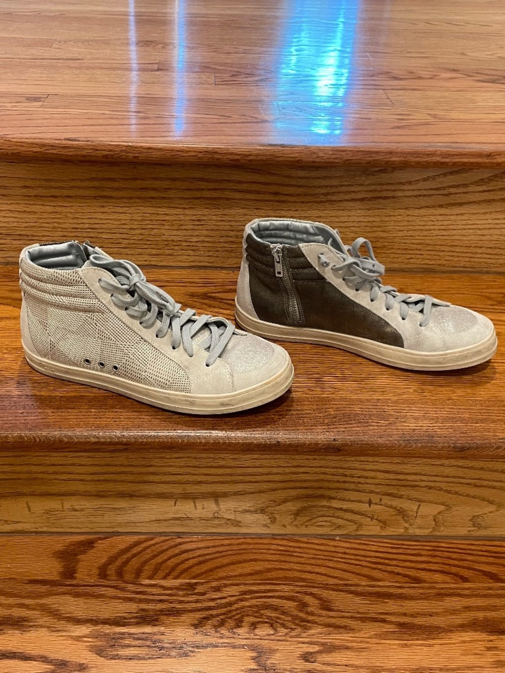 P448 Skate High Top Prisma Metallic Silver Gold Sneakers 39